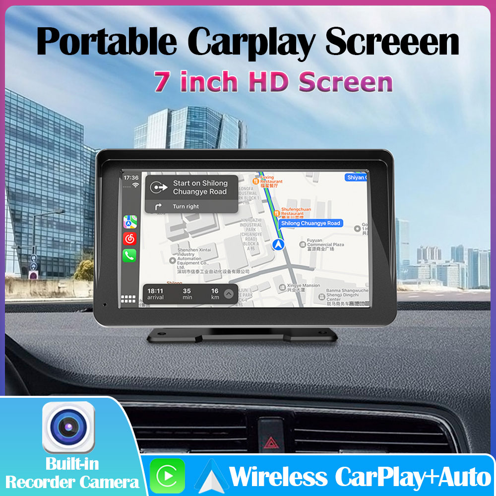 Audio Music Png - 7インチユニバーサルタッチHDスクリーンカーマルチメディアプレーヤー、ワイヤレスCarPlay＆Android Auto対応、Bluetooth、FM、USB、AUX、TFカード対応