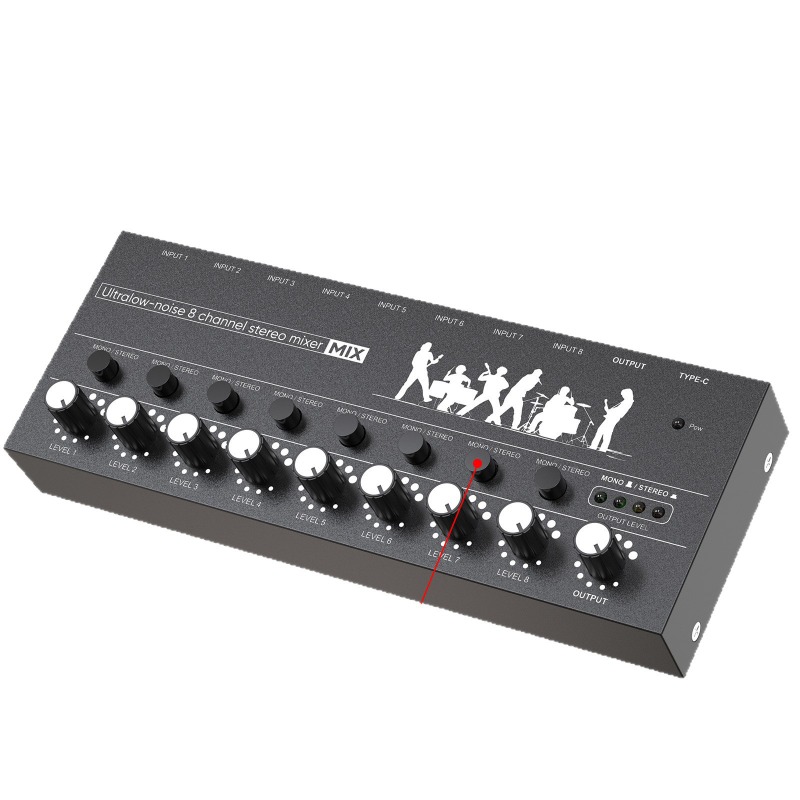 Audio Music Hub - 6ウェイミキサー ミニミキサー 楽器ハブ プロミニオーディオミキサー 8ウェイ用