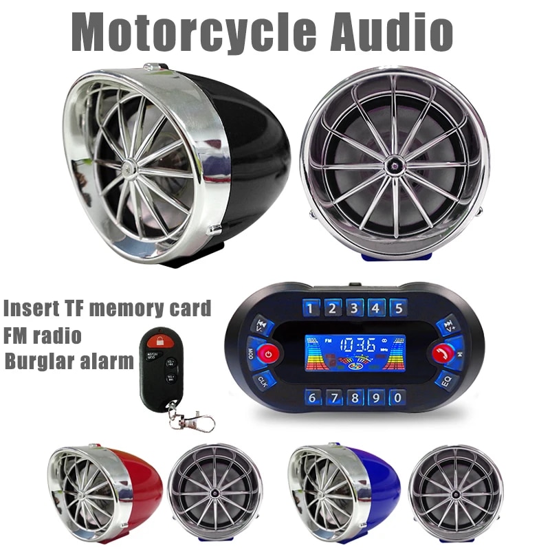 Audio Music App - オートバイ用Bluetoothスピーカーアンプ,mp3音楽プレーヤー,USB,FMラジオ,ステレオスピーカー,バーglarアラーム送信機,2.1a,mt730