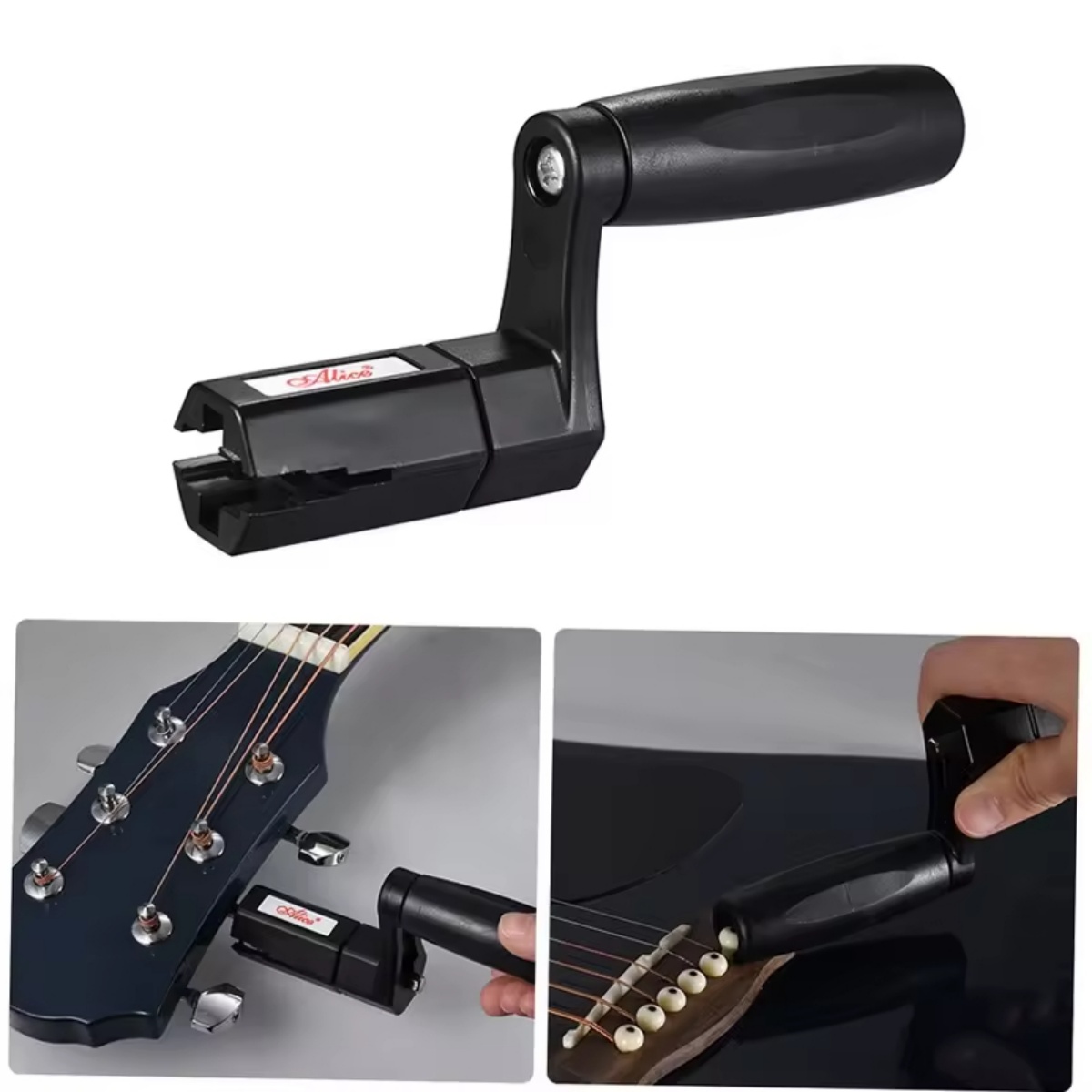 Guitar Slide Tube - アリス多機能エレキギター弦ワインダー、ブリッジピンプラー、ドリル六角ビットを1つのツールで搭載したベース/アコースティックギター用ツール