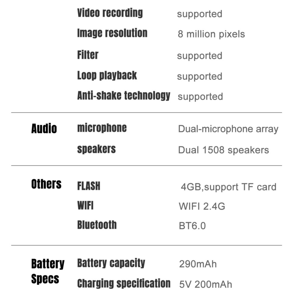 Audio Music Recognition - AIスマートグラス カメラ搭載 ビデオ写真撮影 リアルタイム翻訳 録音機能付き オープンイヤーオーディオ