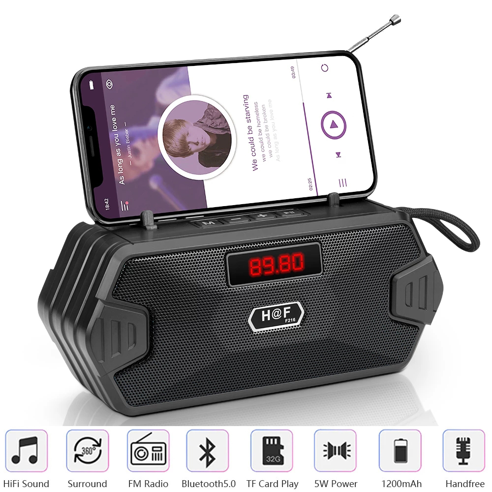 Audio Music Center - 低音ハイファイ屋外ポータブルAUXワイヤレスBluetoothスピーカーラジオFMレシーバー音楽サウンドボックスサブウーファーMP3スピーカーオーディオ
