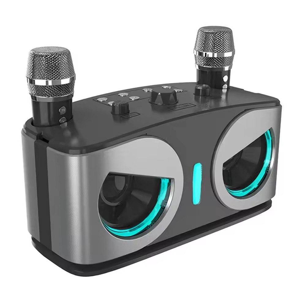 Audio Music Center - カラオケワイヤレスポータブル Bluetooth スピーカーマイク付きサブウーファーマシン強力なサウンドボックス音楽 Caixa De Som