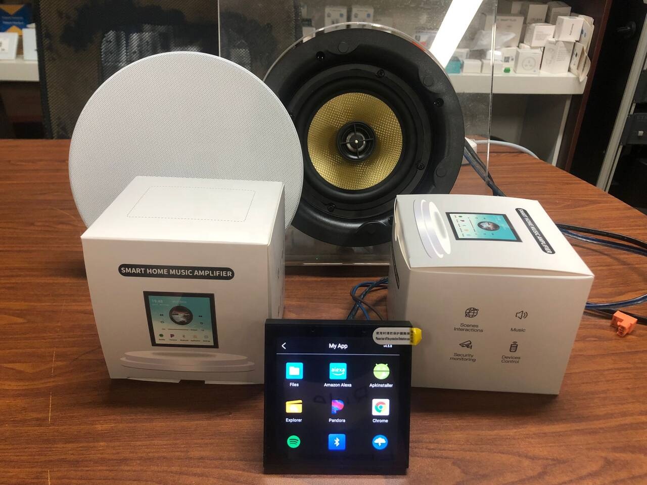 アプリリモコン対応 音楽再生機能付き 4インチ Androi - Audio Music Hub のレビューと価格