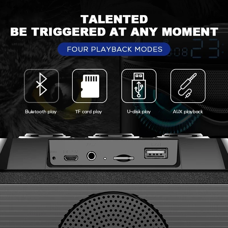 多機能ワイヤレスBluetoothスピーカー,ポータブルサブ - Audio Music Video のレビューと価格