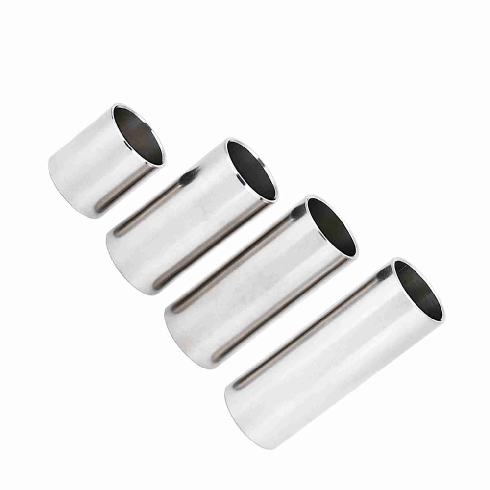 4個入りステンレススチールギタースライド ​ 銀 ​ シリン - Guitar Slide Tube のレビューと価格