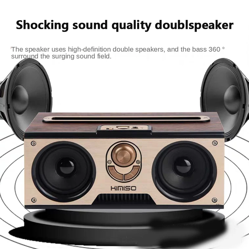 ワイヤレスデュアルオーディオ木製ポータブルレトロ Bluet - Audio Music Center のレビューと価格