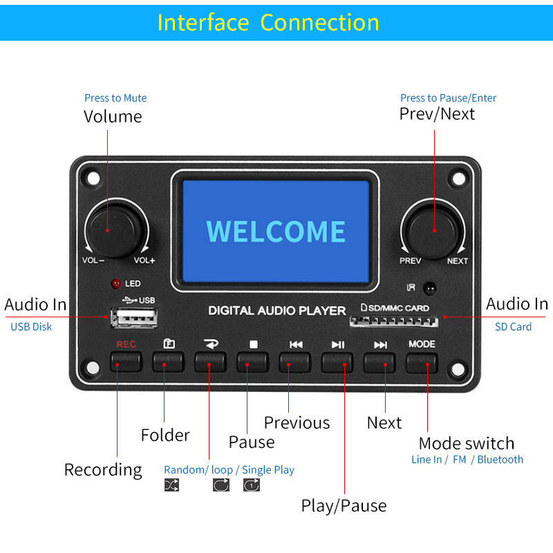 UNISIAN LCDプレーヤーモジュール MP3 28*6 - Audio Music App のレビューと価格
