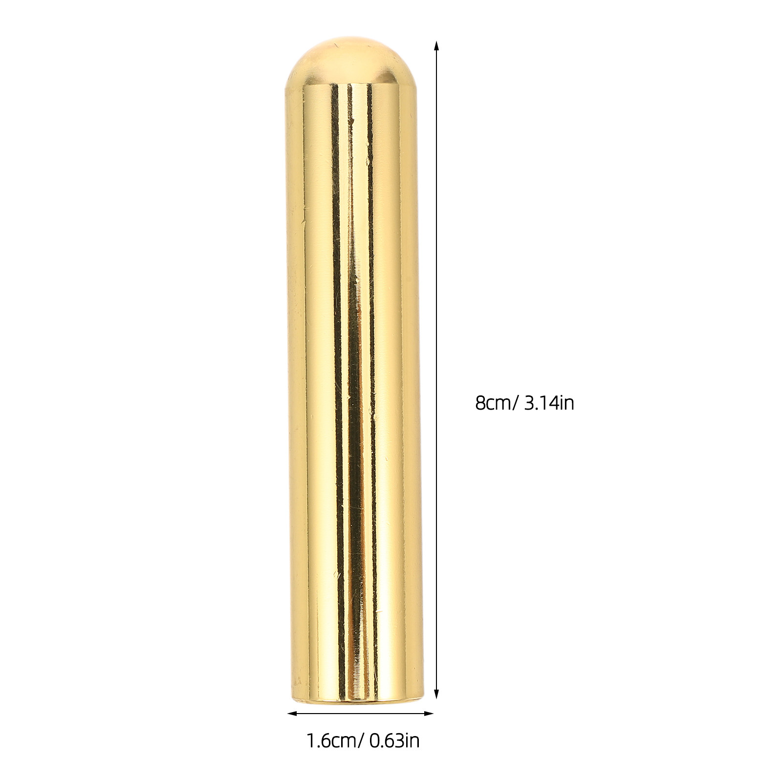 中型ソリッドスチール製ギタースライド、ゴールド仕上げの円筒形 - Guitar Slide Tube のレビューと価格
