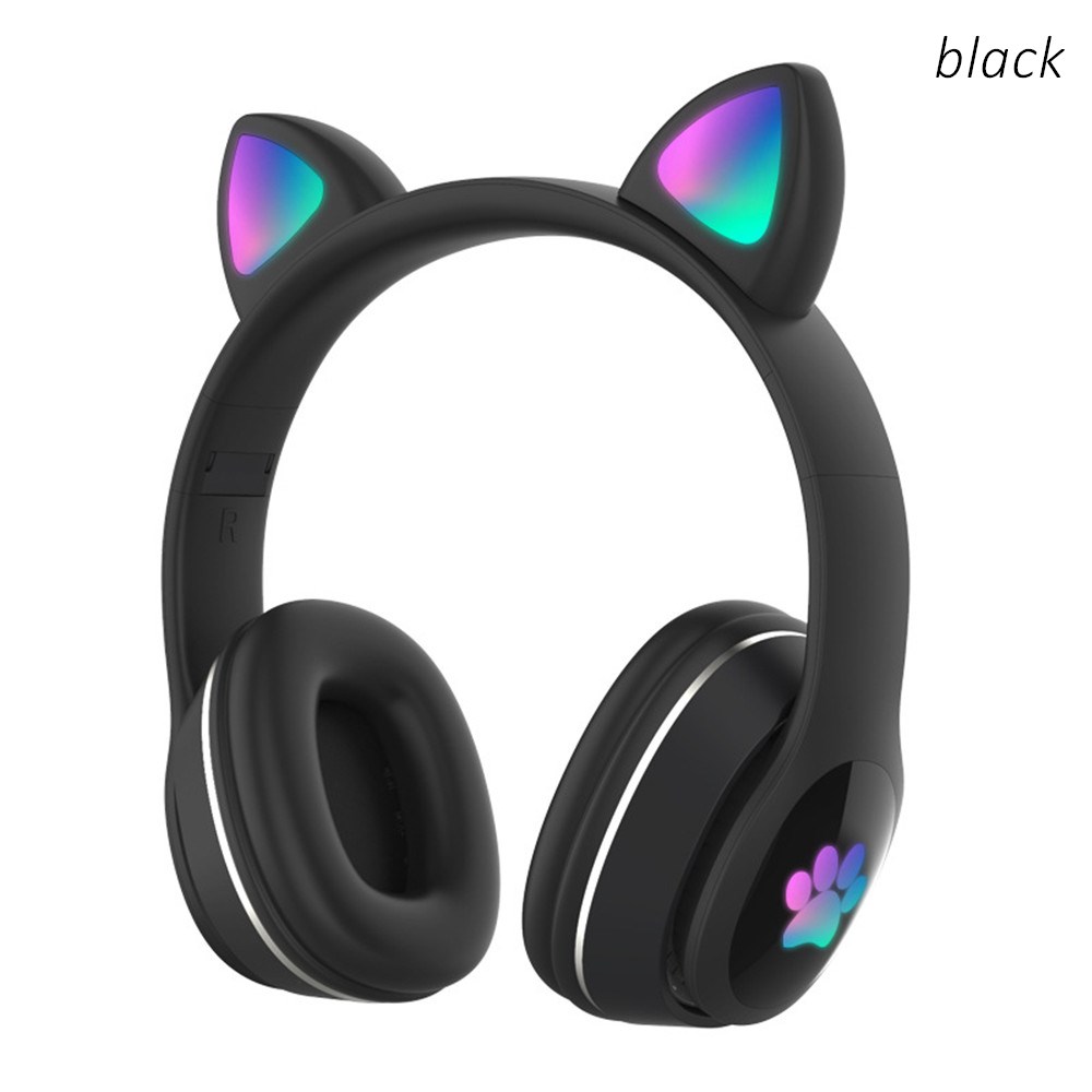 キュートな猫型LEDワイヤレスヘッドホン、Bluetooth - Audio Music Kids のレビューと価格