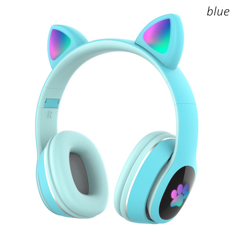 キュートな猫型LEDワイヤレスヘッドホン、Bluetooth - Audio Music Kids のレビューと価格