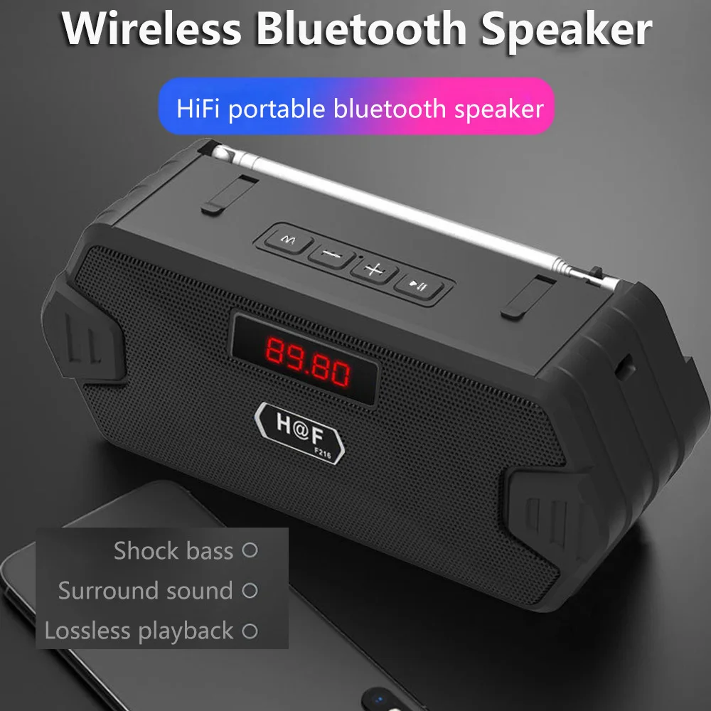 低音ハイファイ屋外ポータブルAUXワイヤレスBluetoot - Audio Music Center のレビューと価格
