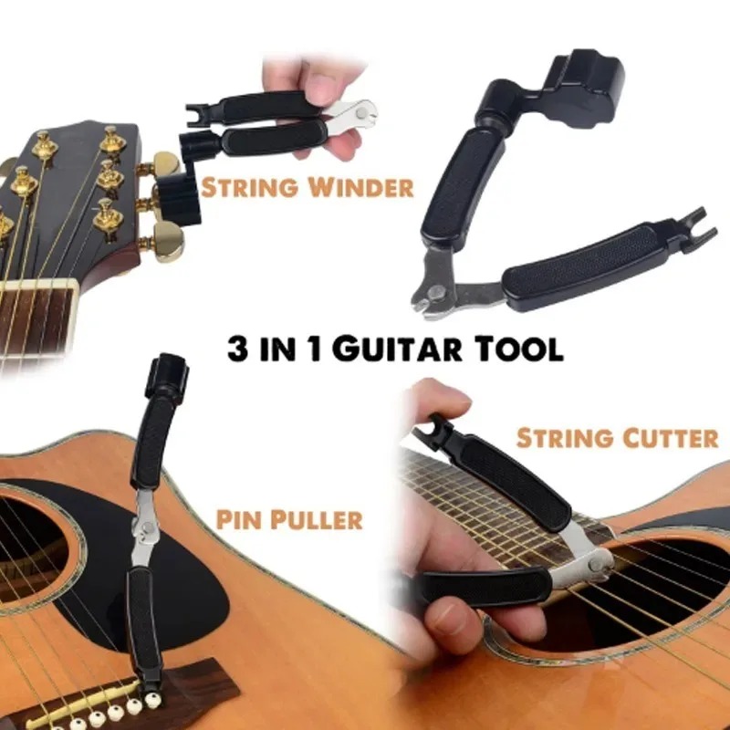 ギター3-in-1弦クリッパー、弦巻き器、ネイルプラー、ギタ - Guitar Slide Tube のレビューと価格