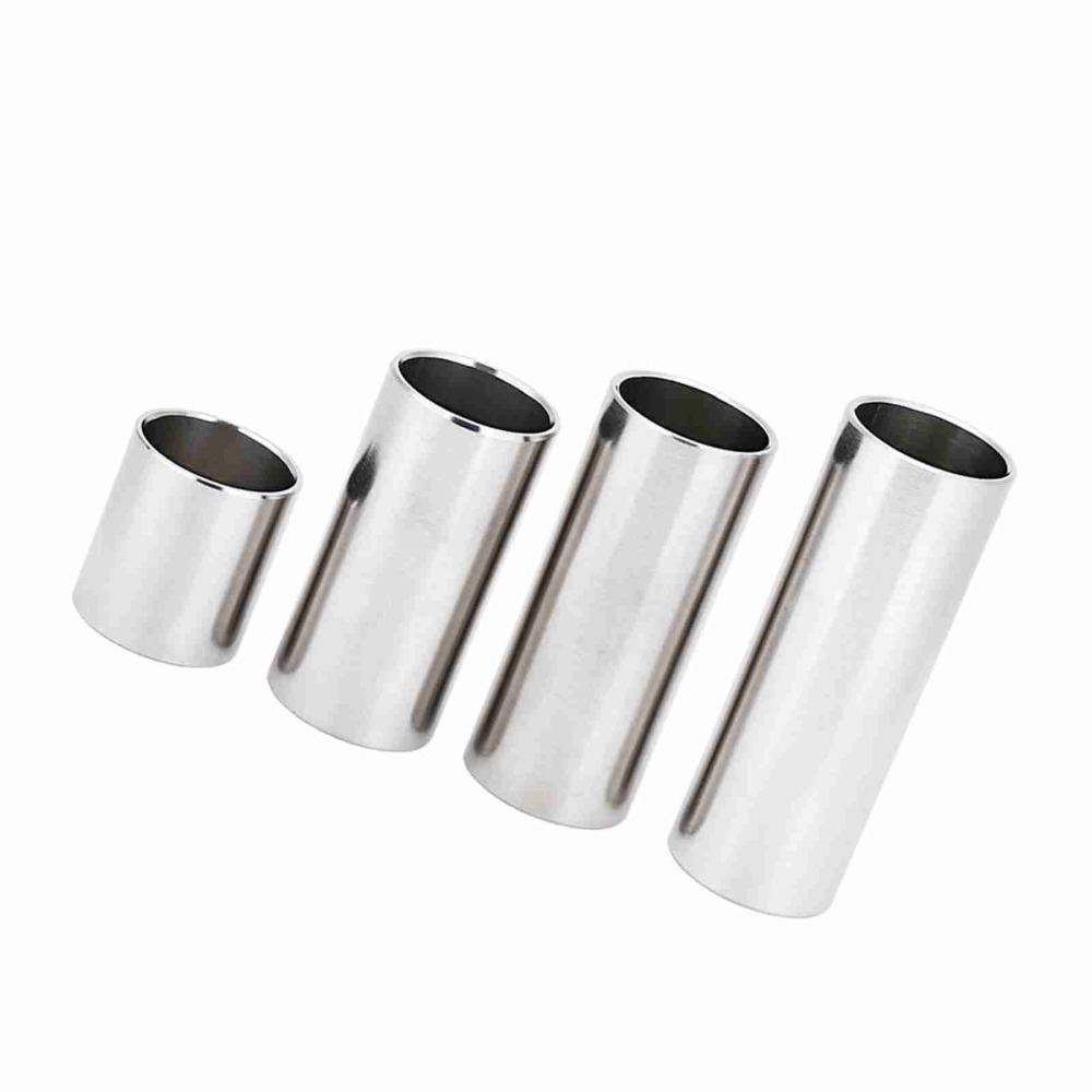 4個入りステンレススチールギタースライド ​ 銀 ​ シリン - Guitar Slide Tube のレビューと価格