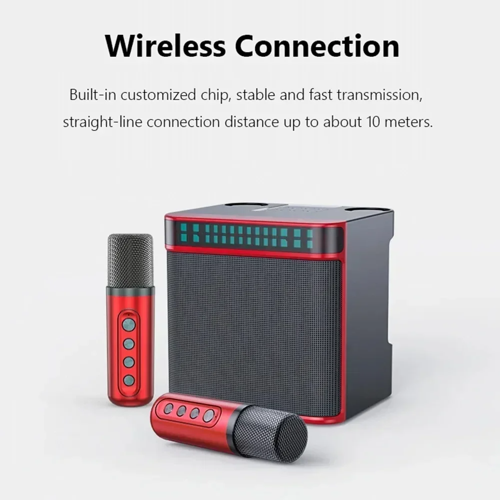 ポータブルBTスピーカー、ワイヤレスマイク2本付きカラオケマ - Audio Music Kids のレビューと価格